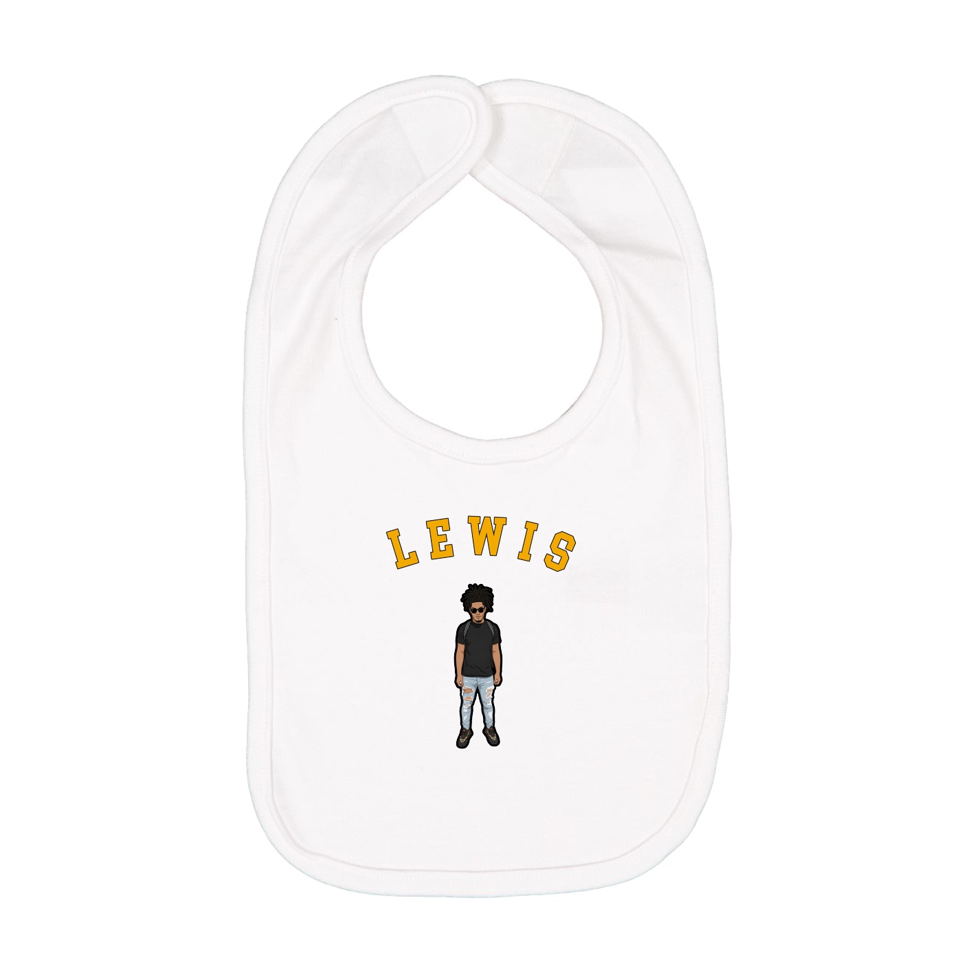 Infant Bib — Shirsey Arch in White