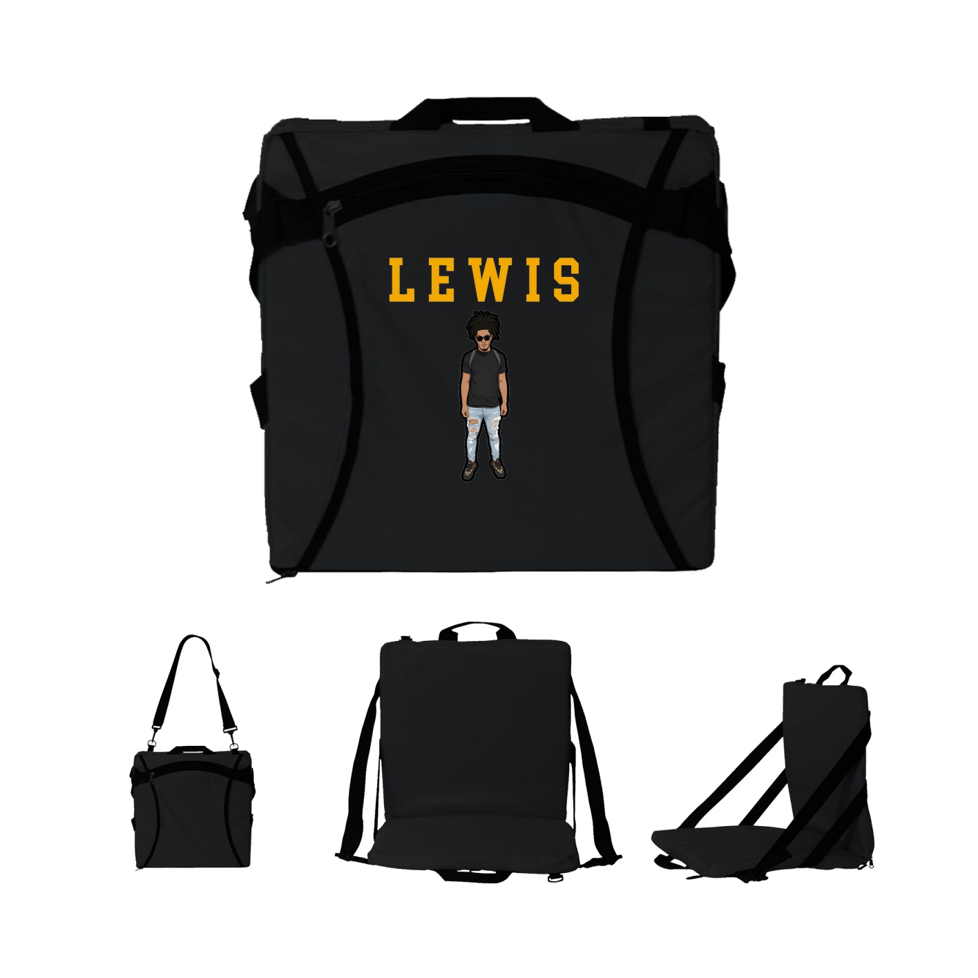 Folding Stadium Seat — Shirsey in Black