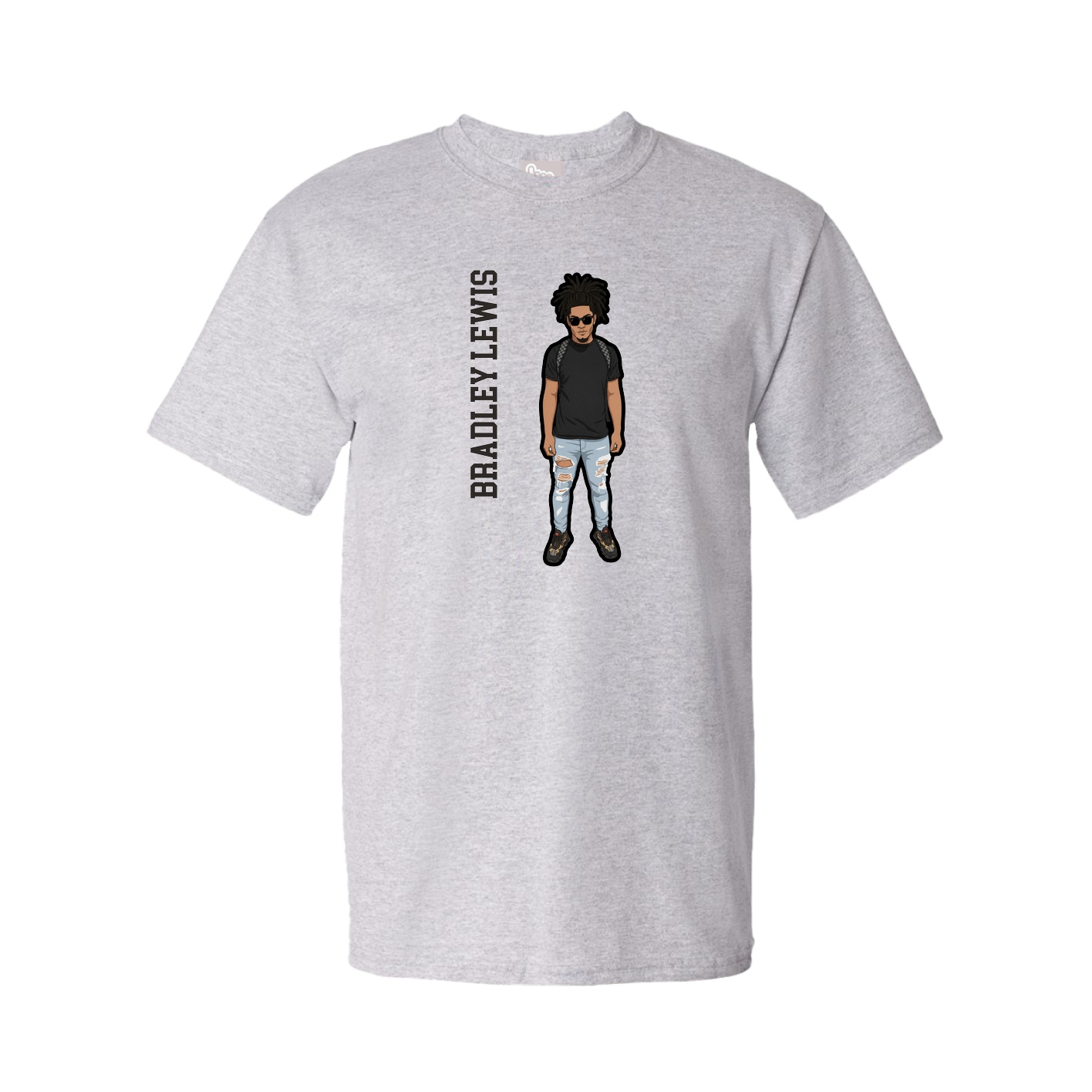 Tee — Name Vertical in Grey