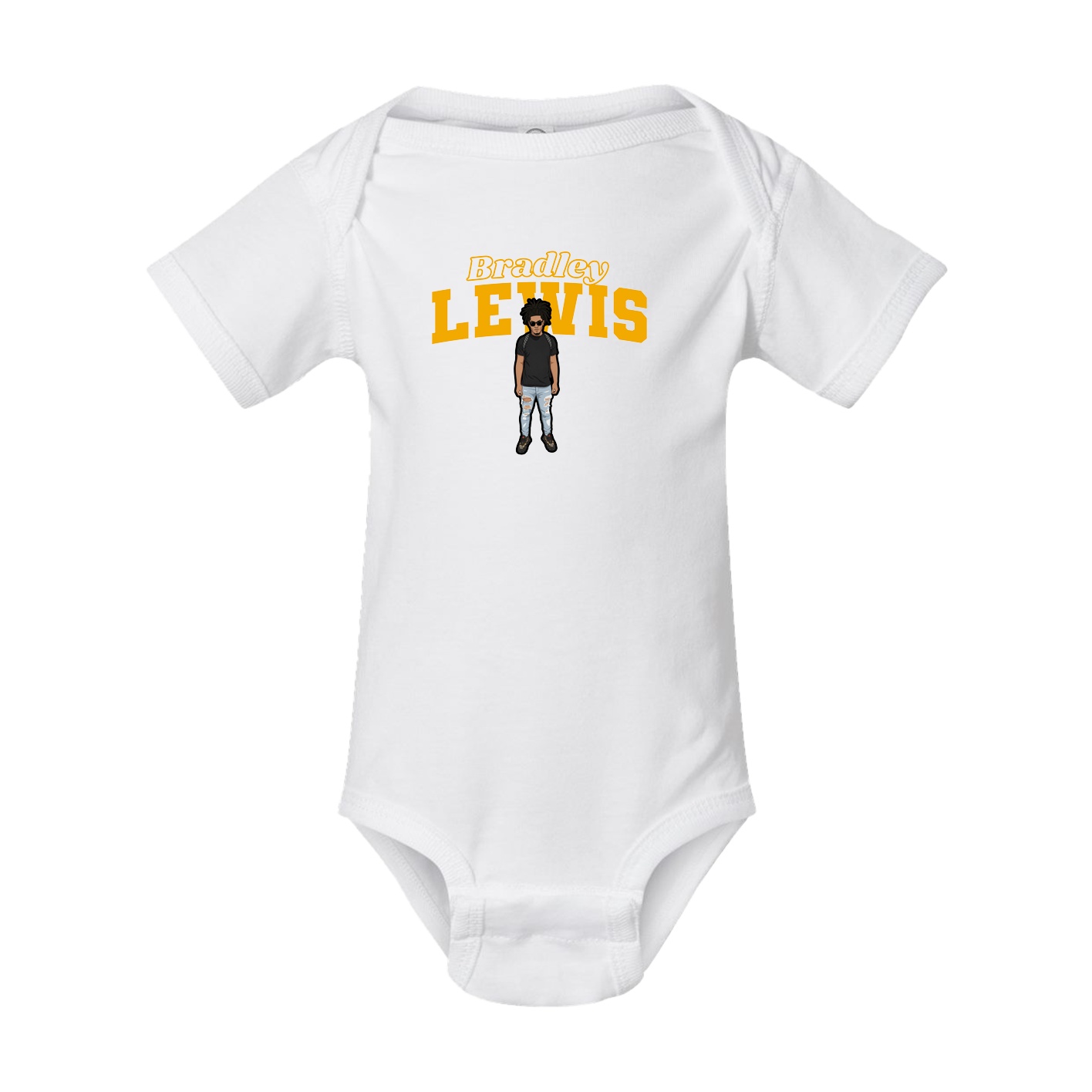 Baby Onesie — Name Arch in White