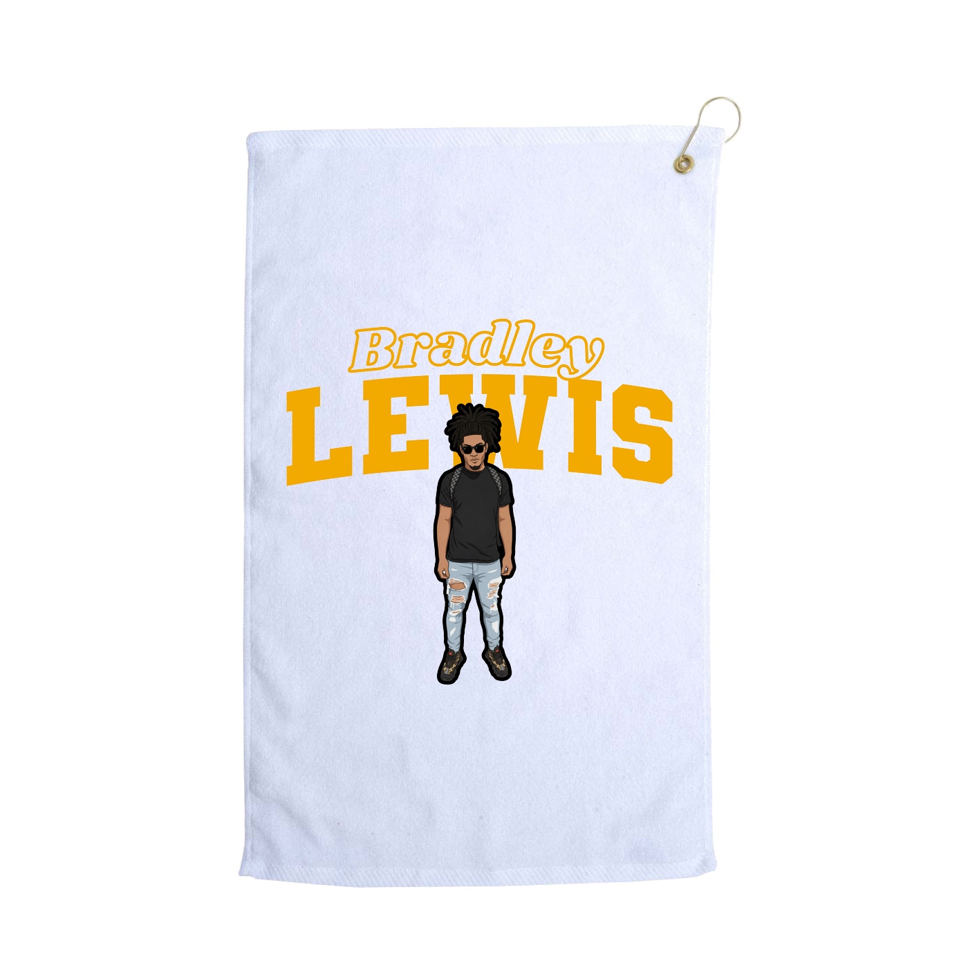 Golf Towel — Name Arch in White