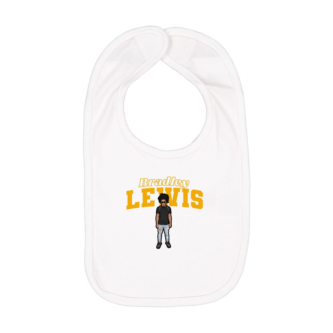 Infant Bib — Name Arch in White