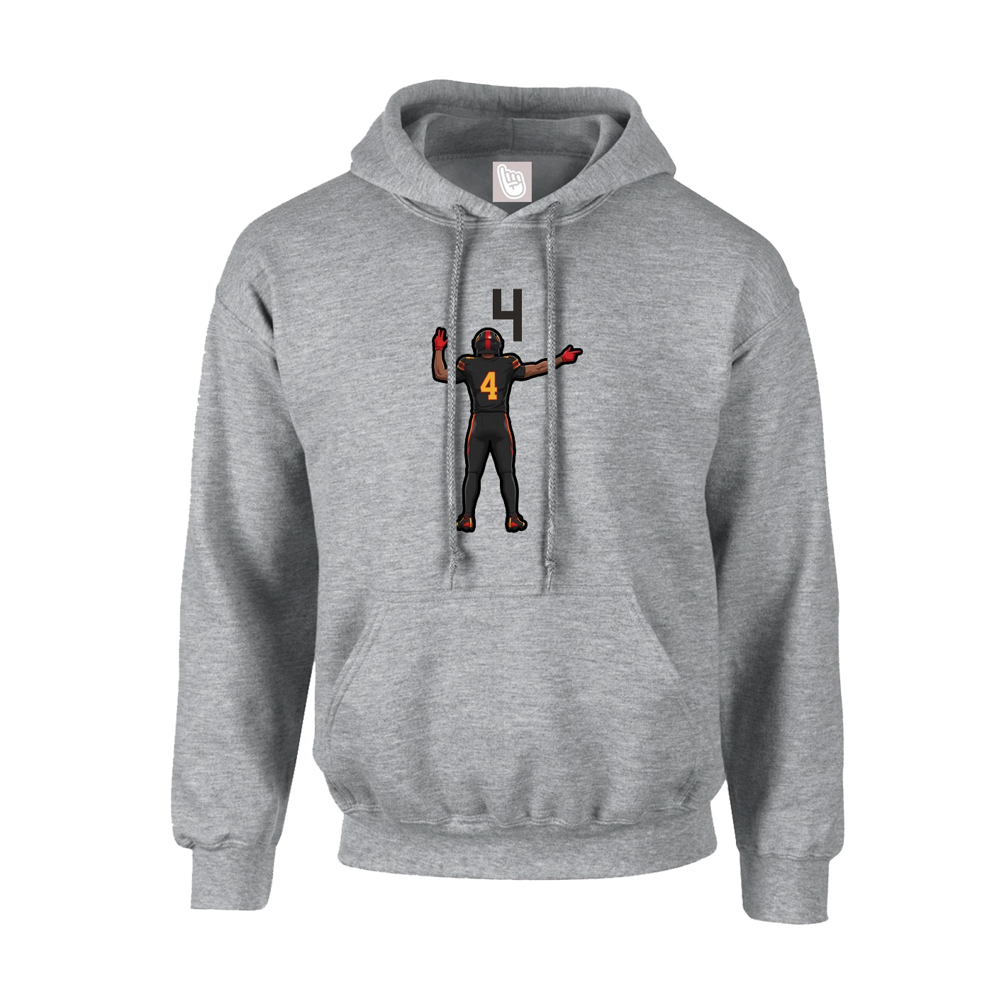 Hoodie — Number Top in Grey