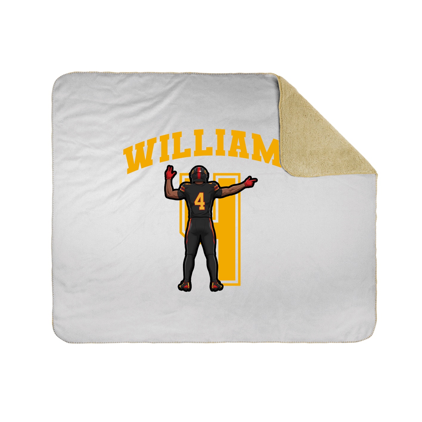 Throw Blanket — Number in White