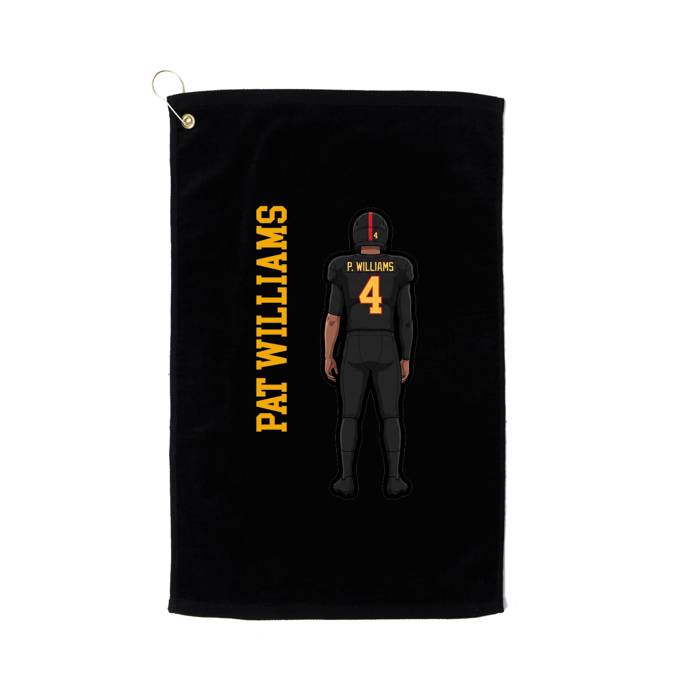 Golf Towel — Name Vertical in Black