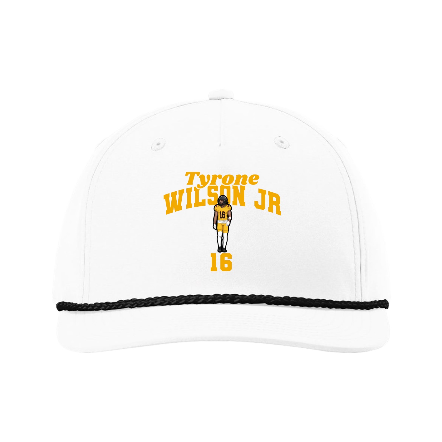 Five-Panel Classic Rope Cap — Signature Arch in White