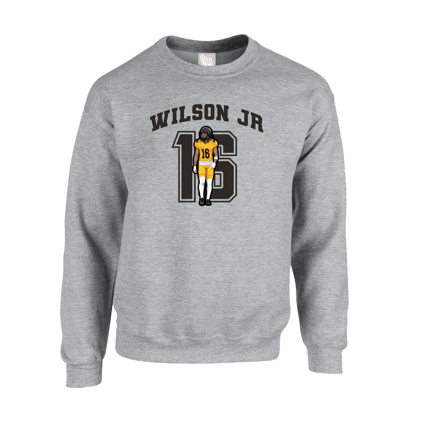 Fleece Crew — Number in Grey