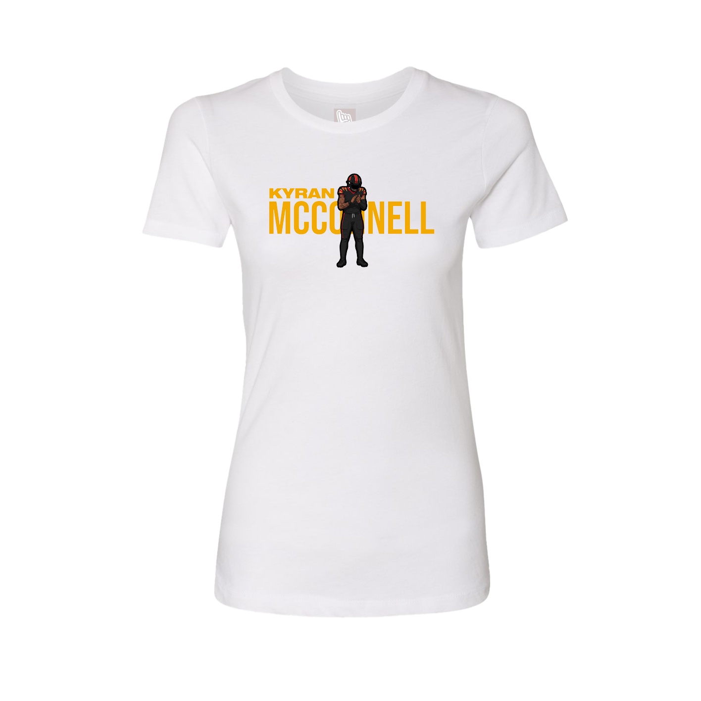 Fitted Women's Tee — Player Name in White
