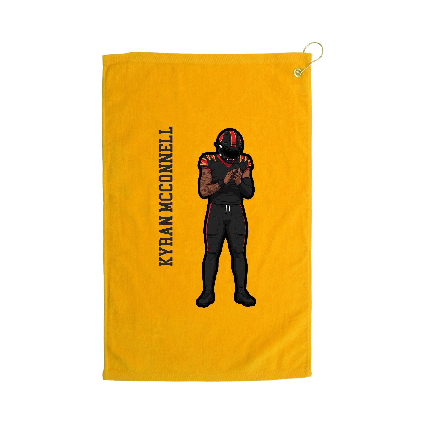 Golf Towel — Name Vertical in Gold