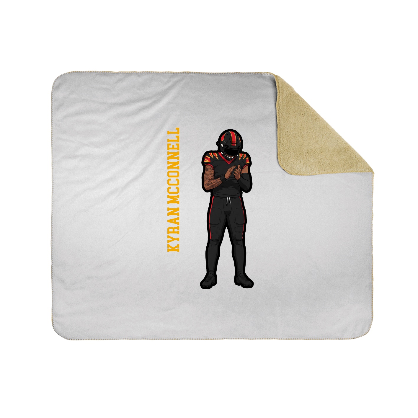 Throw Blanket — Name Vertical in White