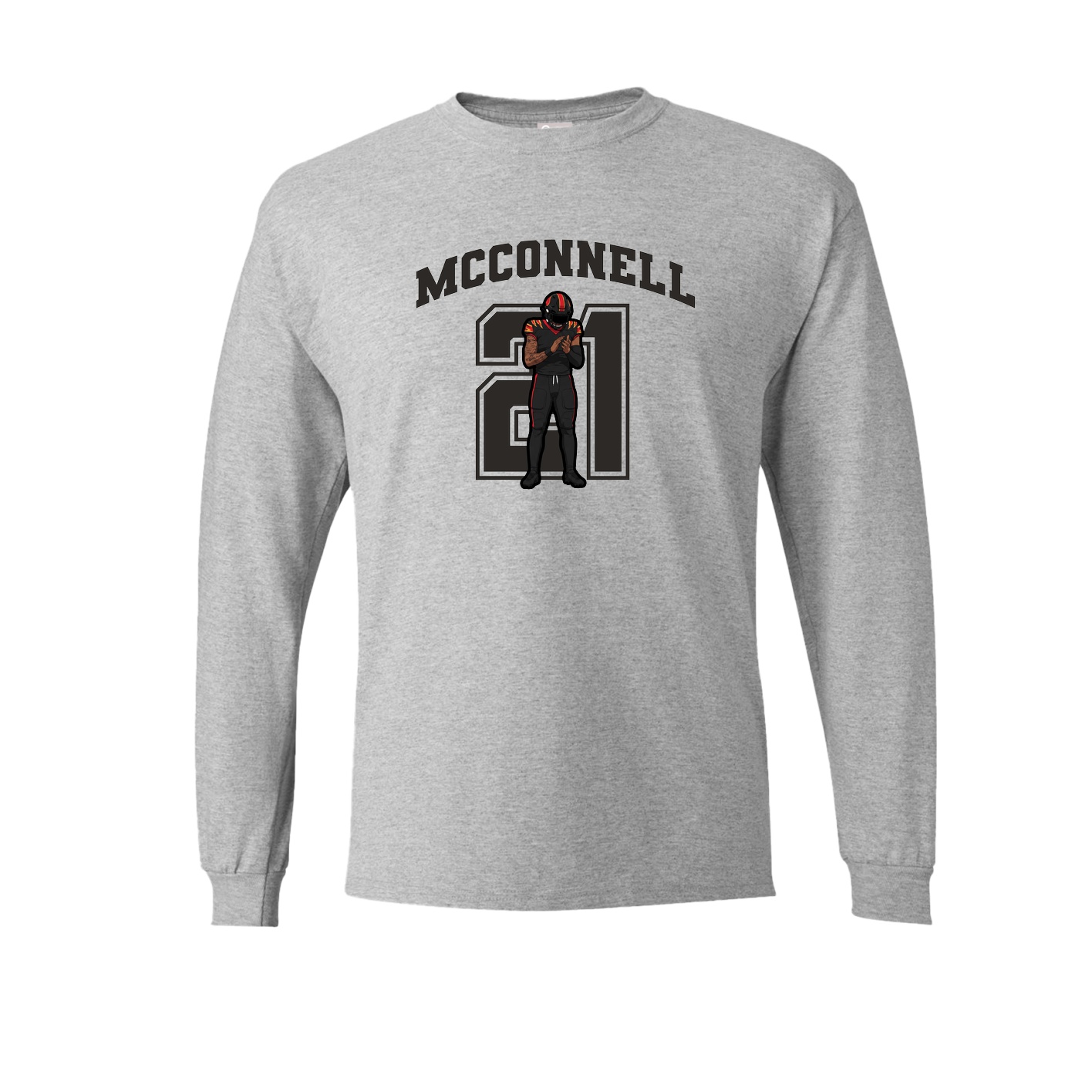 Long Sleeve Tee — Number in Grey