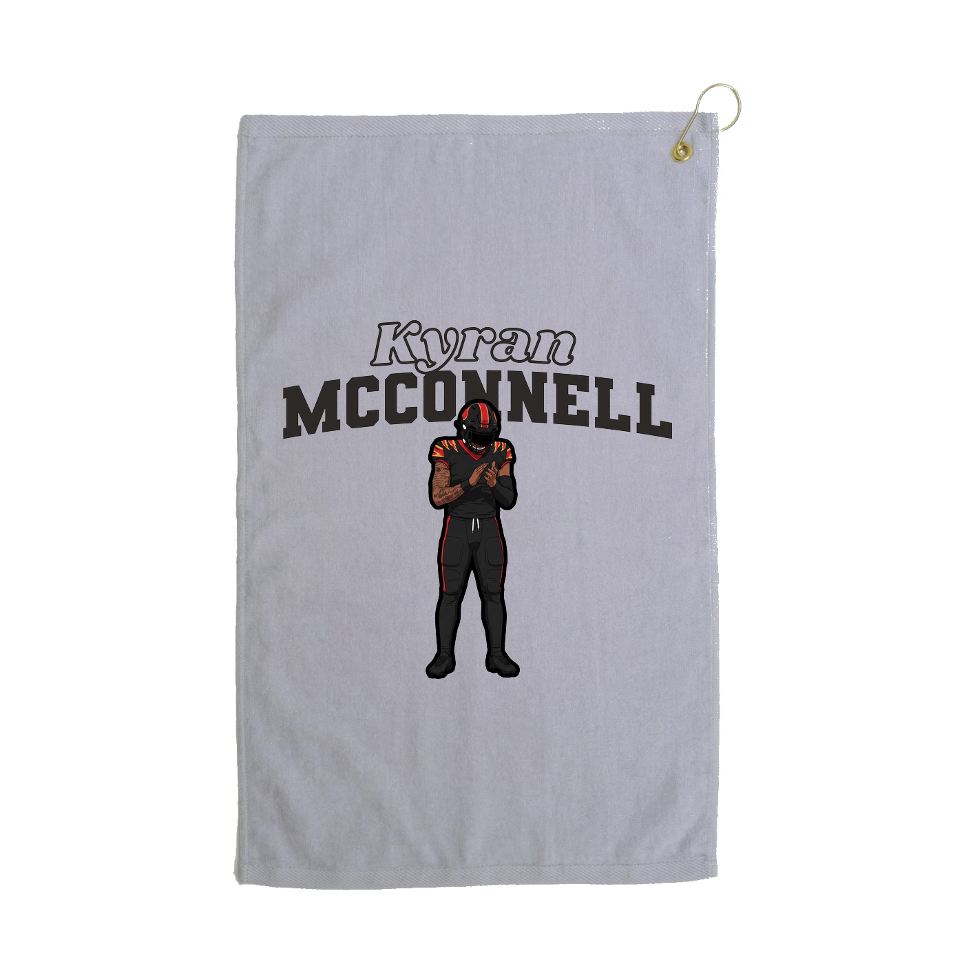 Golf Towel — Name Arch in Grey