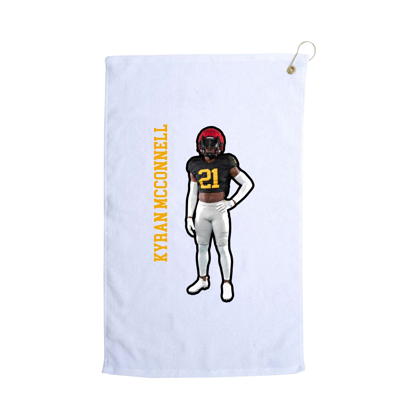 Golf Towel — Name Vertical in White