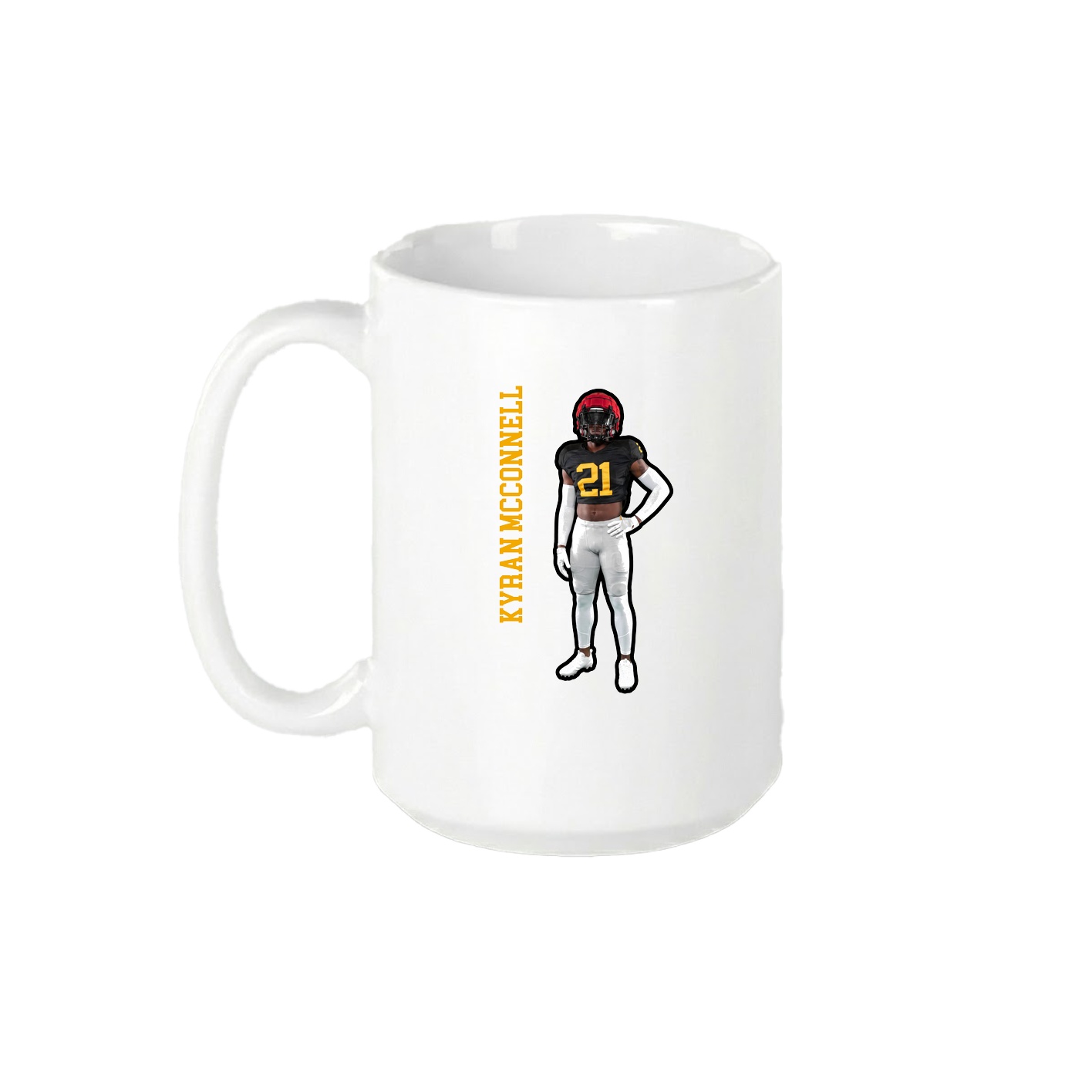 15oz Coffee Mug — Name Vertical in White