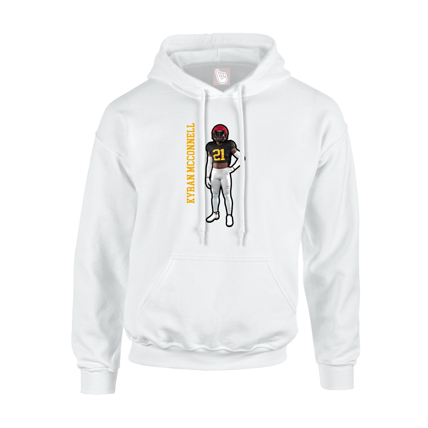 Hoodie — Name Vertical in White