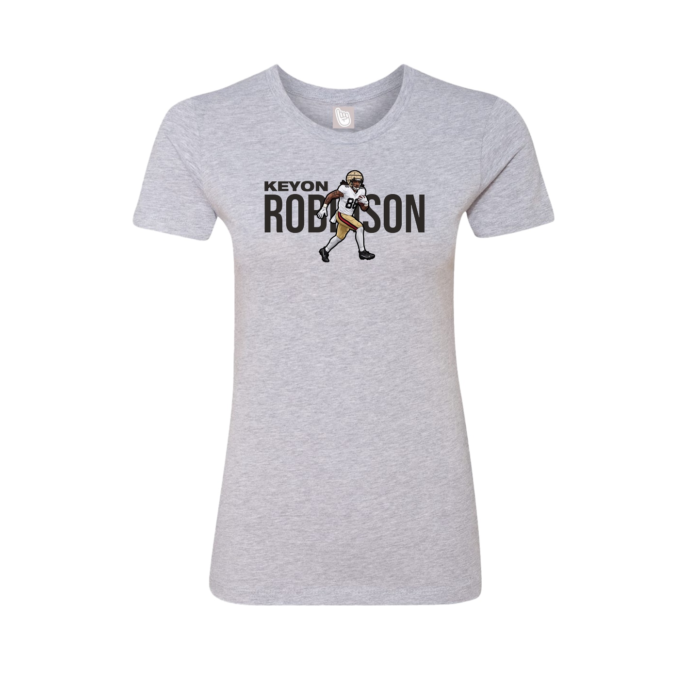 Fitted Women's Tee — Player Name in Grey