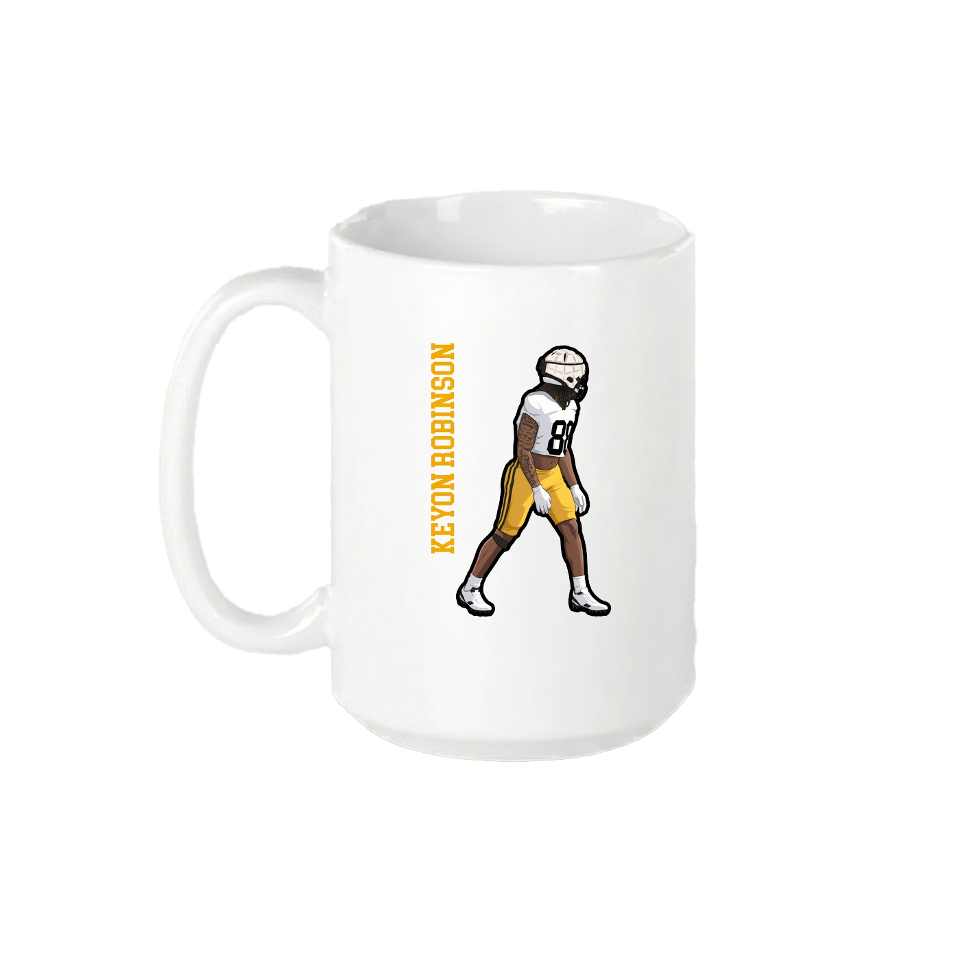 15oz Coffee Mug — Name Vertical in White