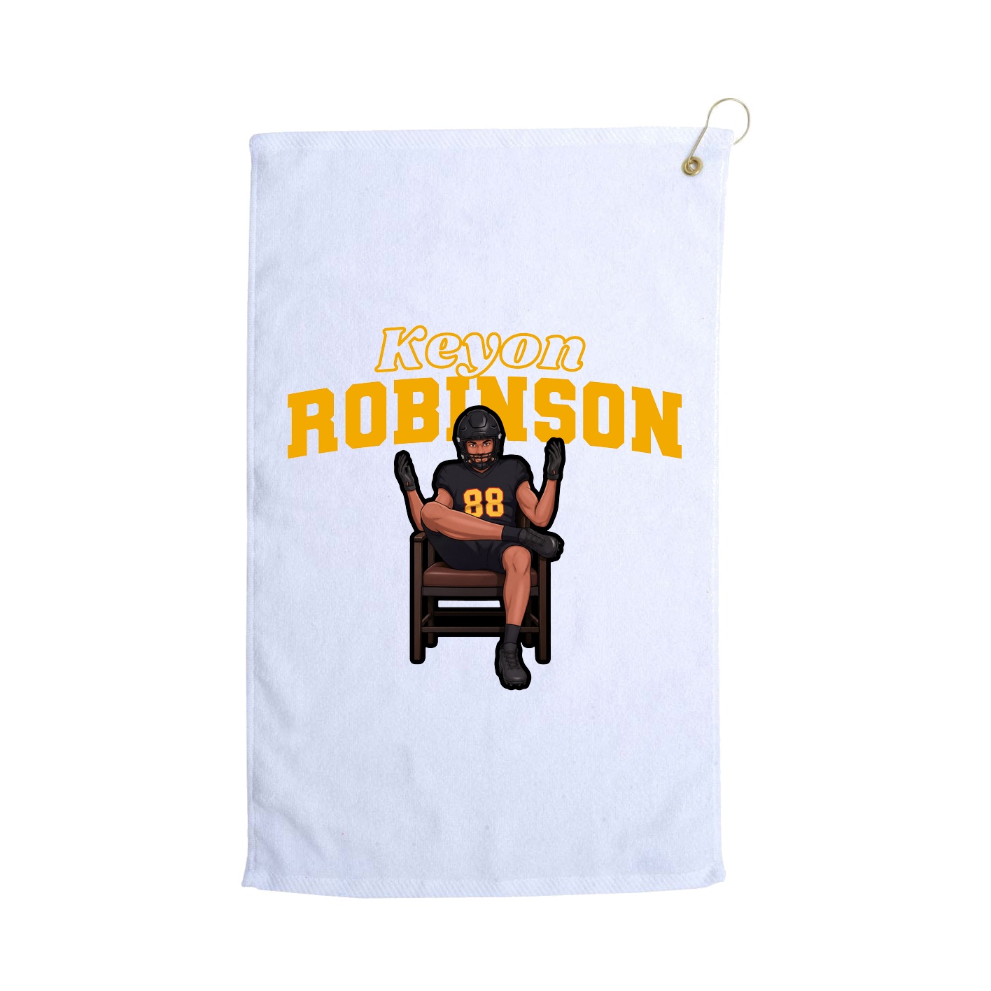 Golf Towel — Name Arch in White