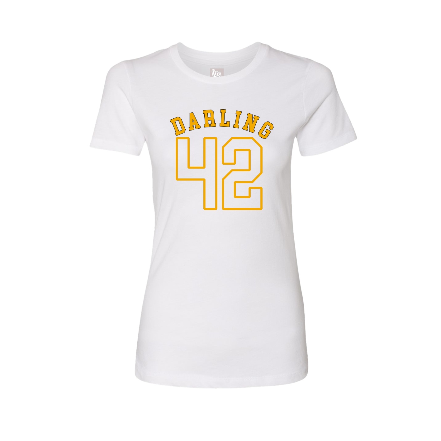Fitted Women's Tee — Shirsey Arch in White