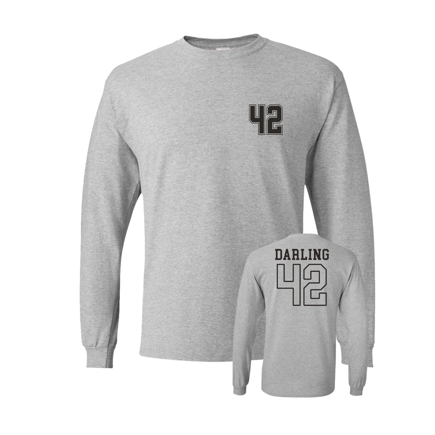 Long Sleeve Tee — Chest Back in Grey