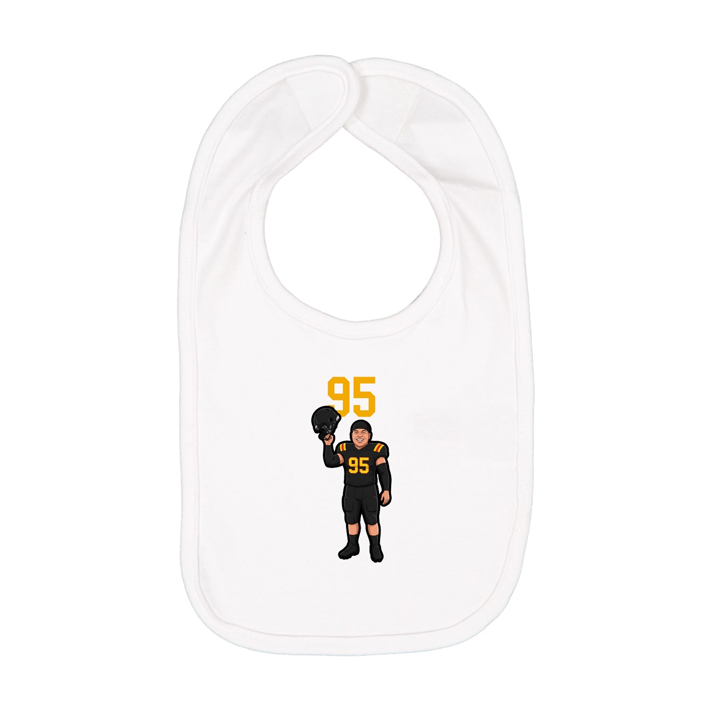 Infant Bib — Number Top in White