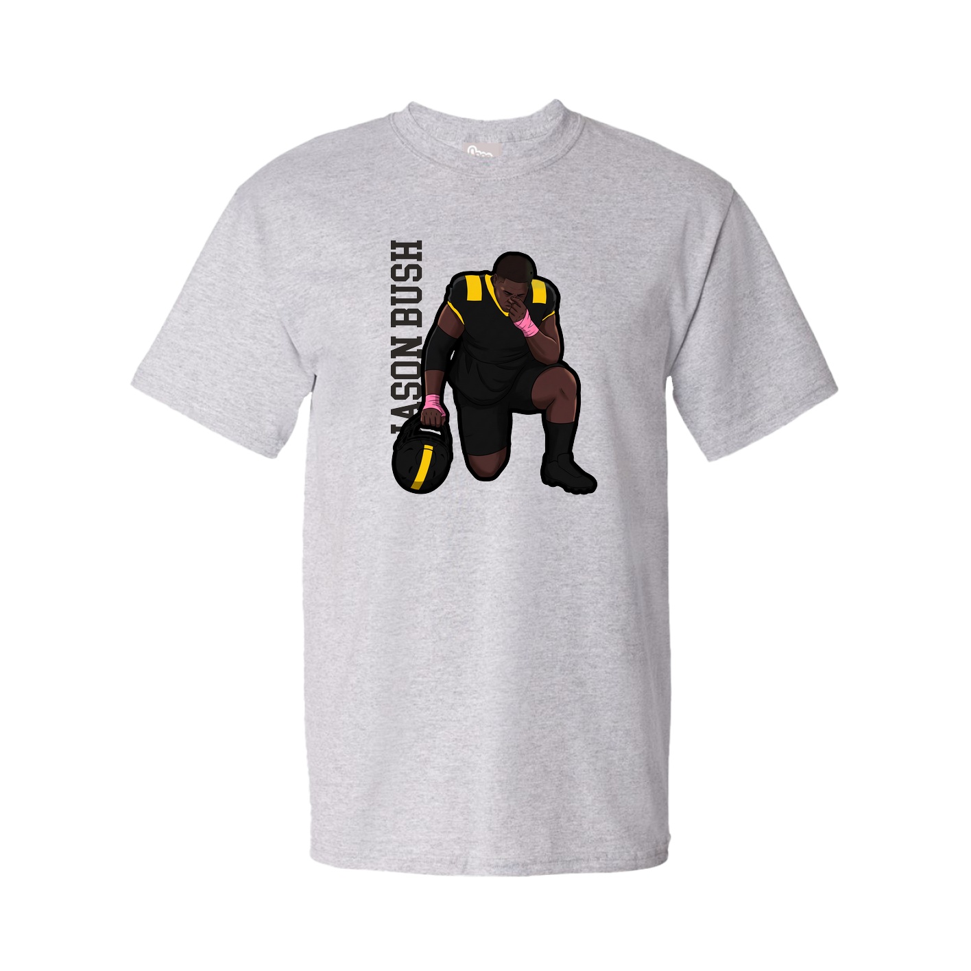 Youth Tee — Name Vertical in Grey