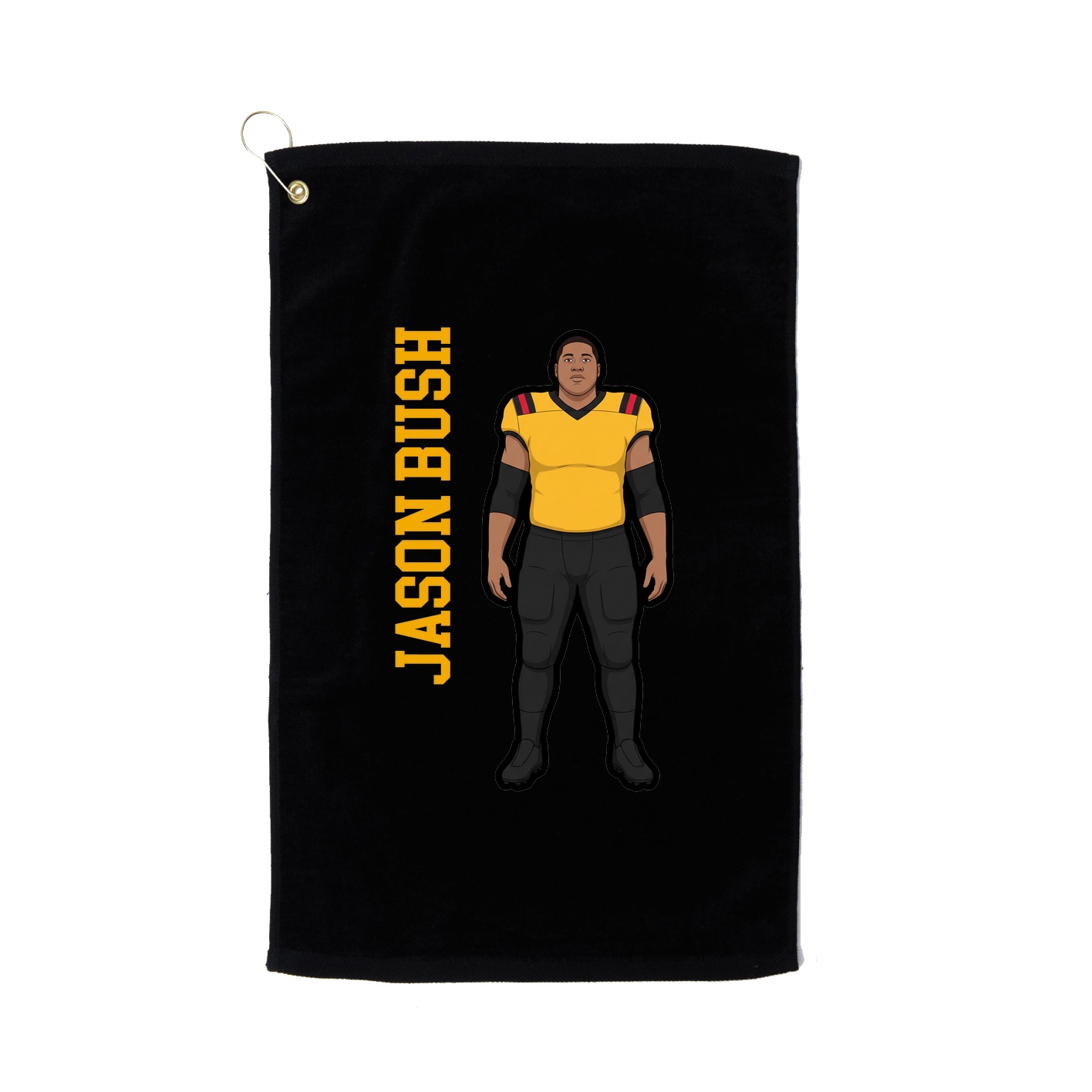 Golf Towel — Name Vertical in Black