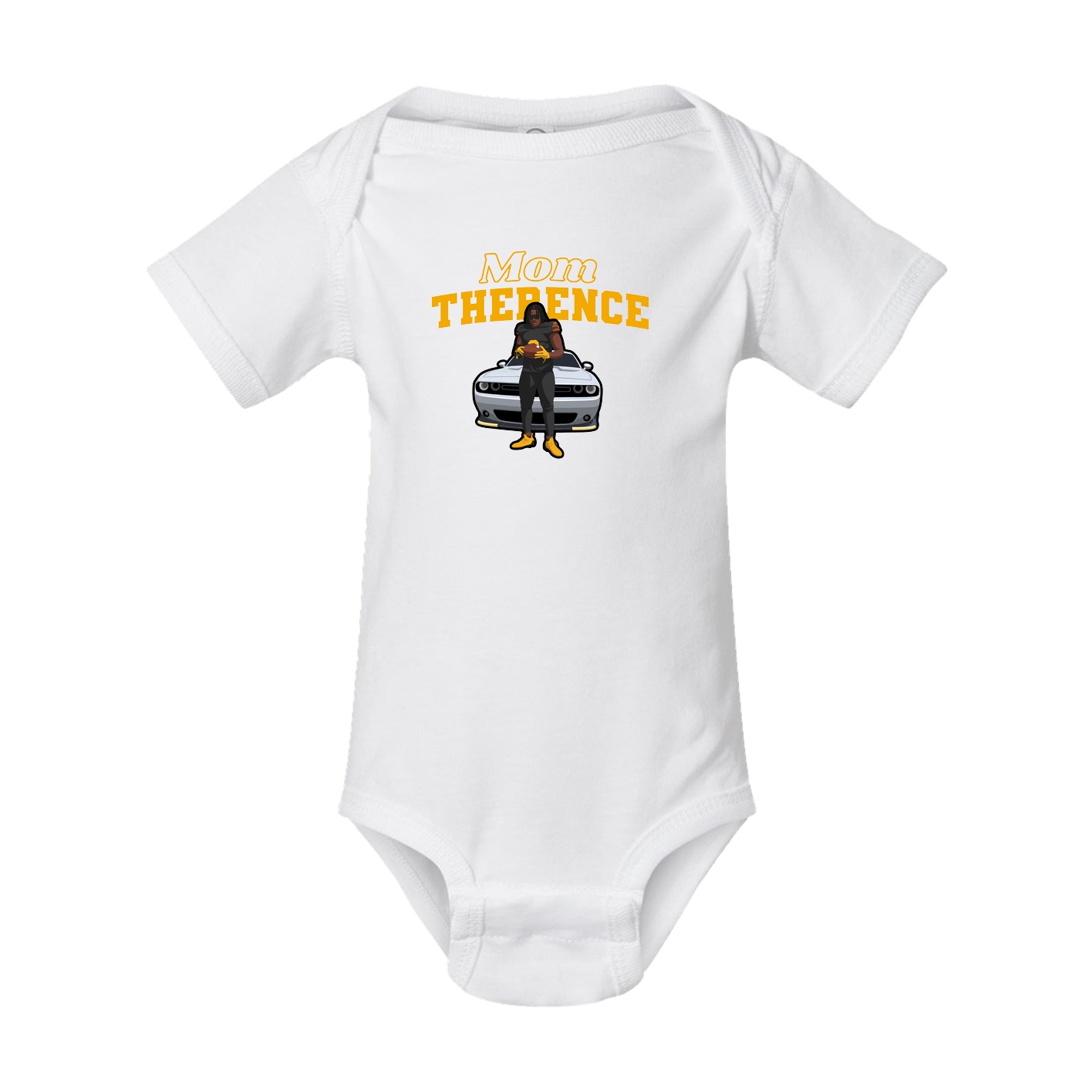 Baby Onesie — Mothers Day Block in White