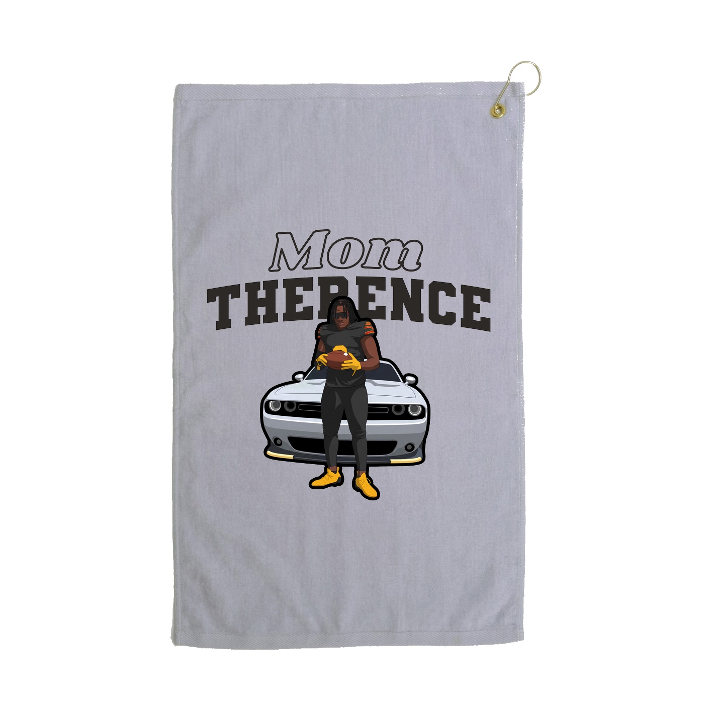 Golf Towel — Mothers Day Block in Grey