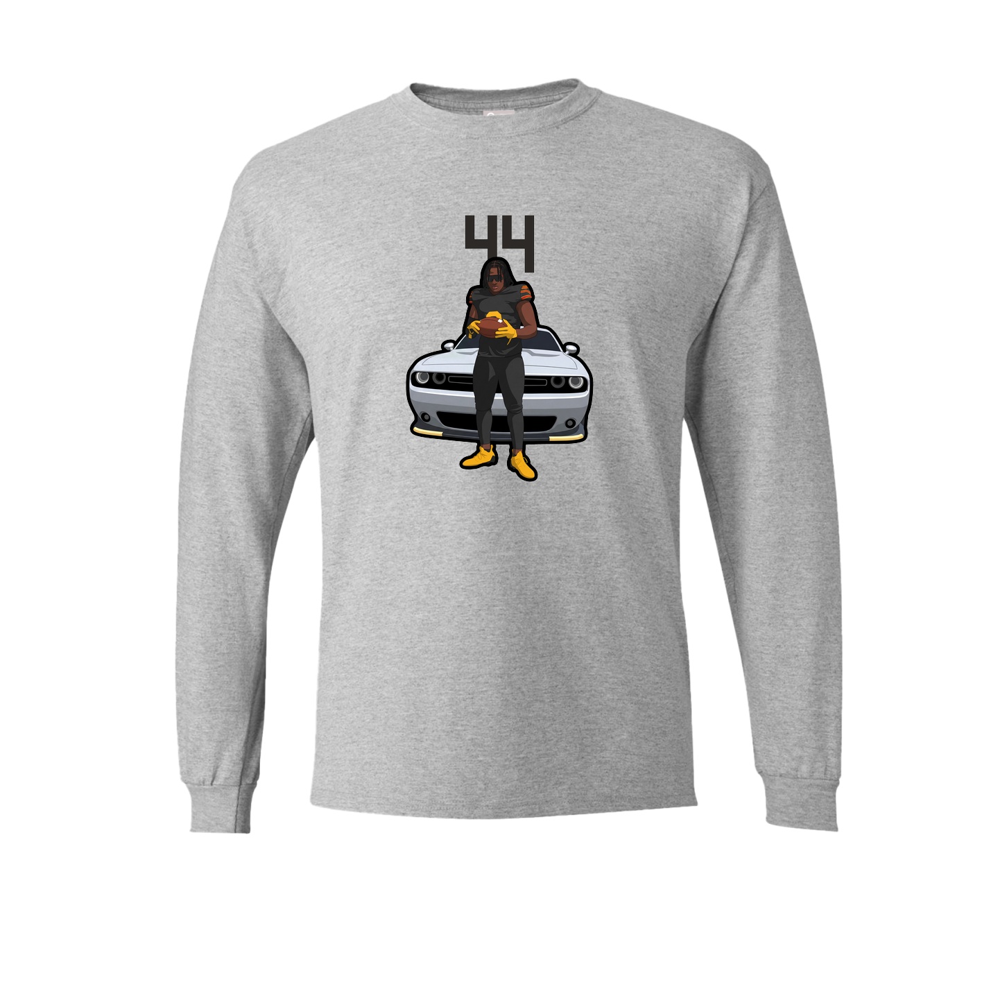 Long Sleeve Tee — Number Top in Grey