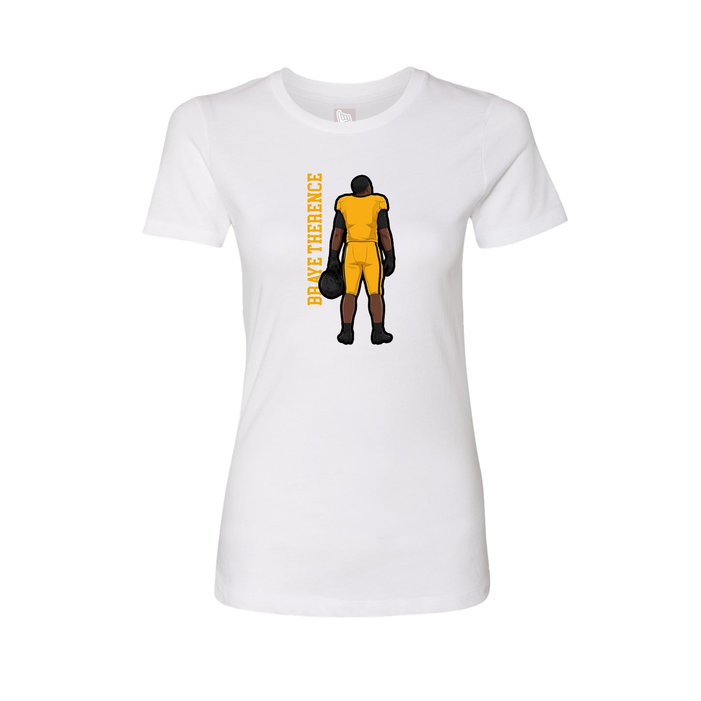Fitted Women's Tee — Name Vertical in White