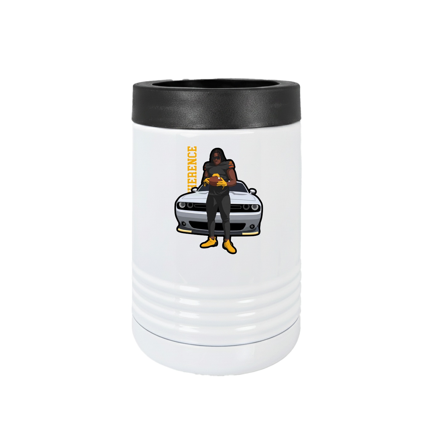 Beverage Holder — Name Vertical in White