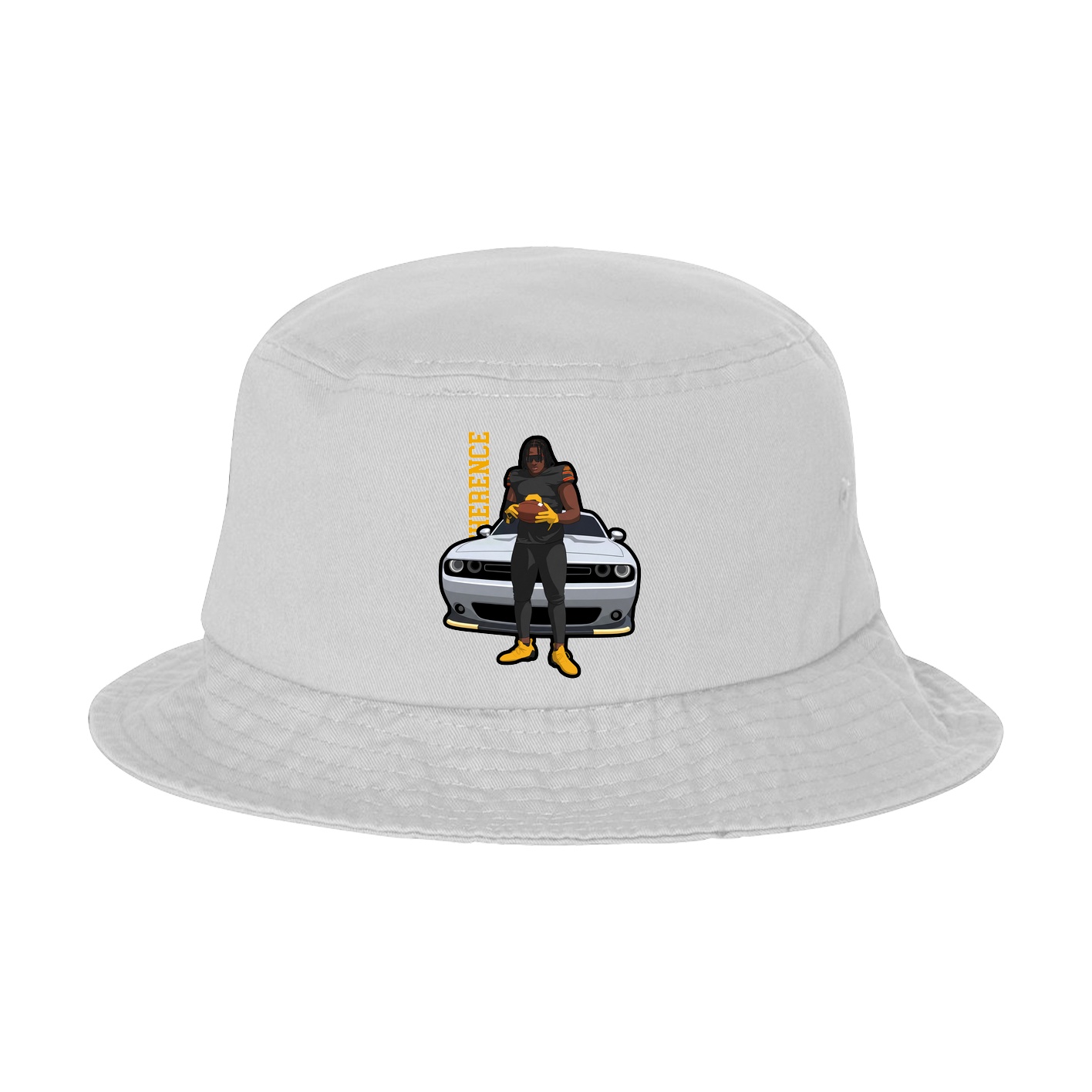 Bucket Cap — Name Vertical in White