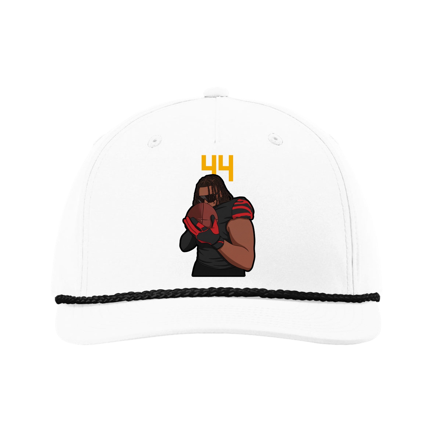 Five-Panel Classic Rope Cap — Number Top in White
