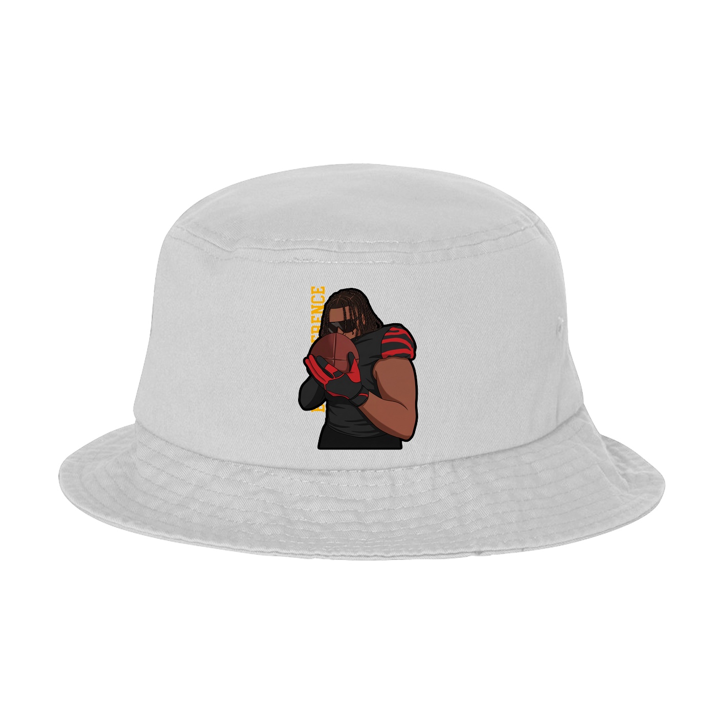 Bucket Cap — Name Vertical in White