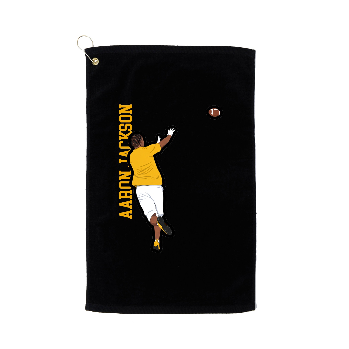 Golf Towel — Name Vertical in Black