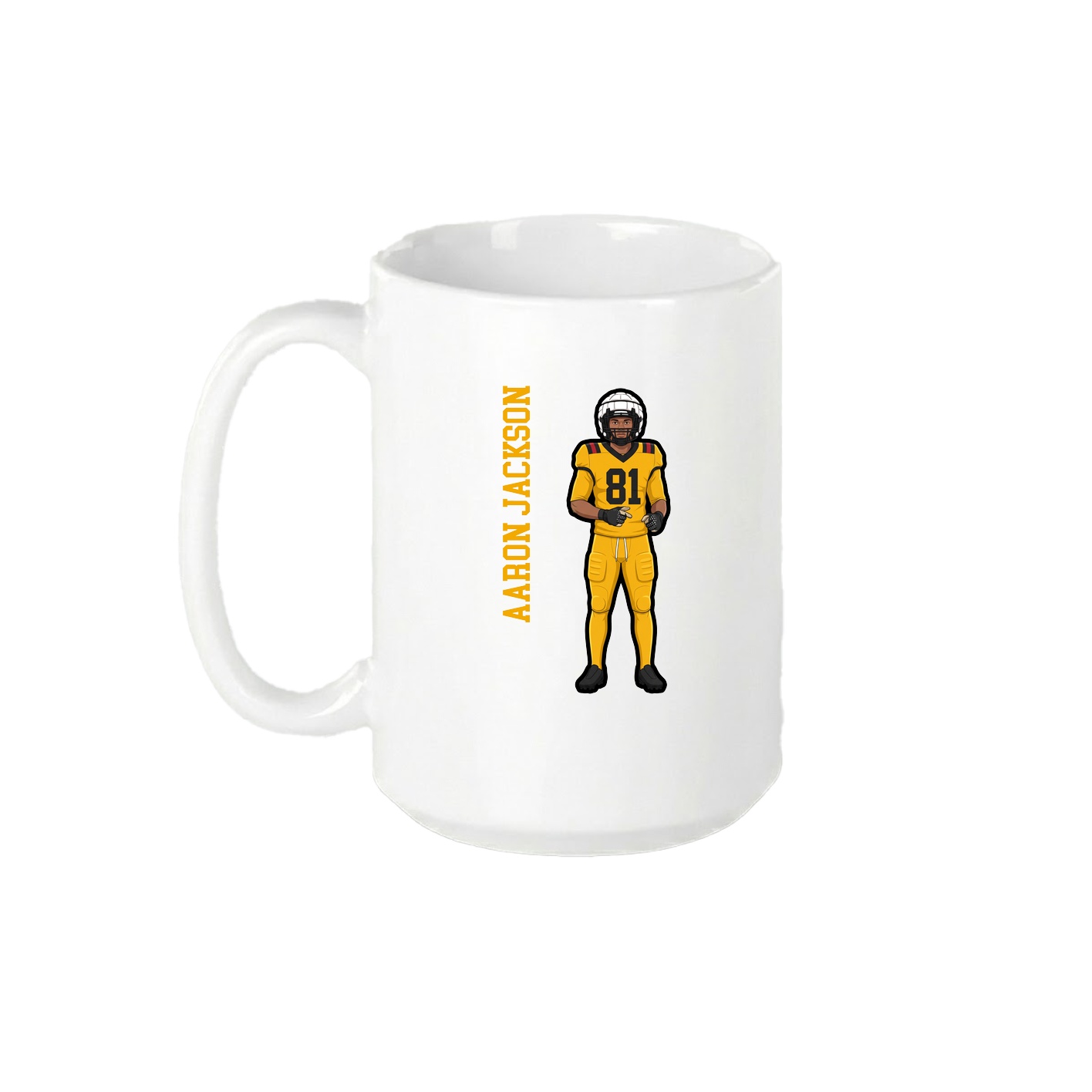 15oz Coffee Mug — Name Vertical in White