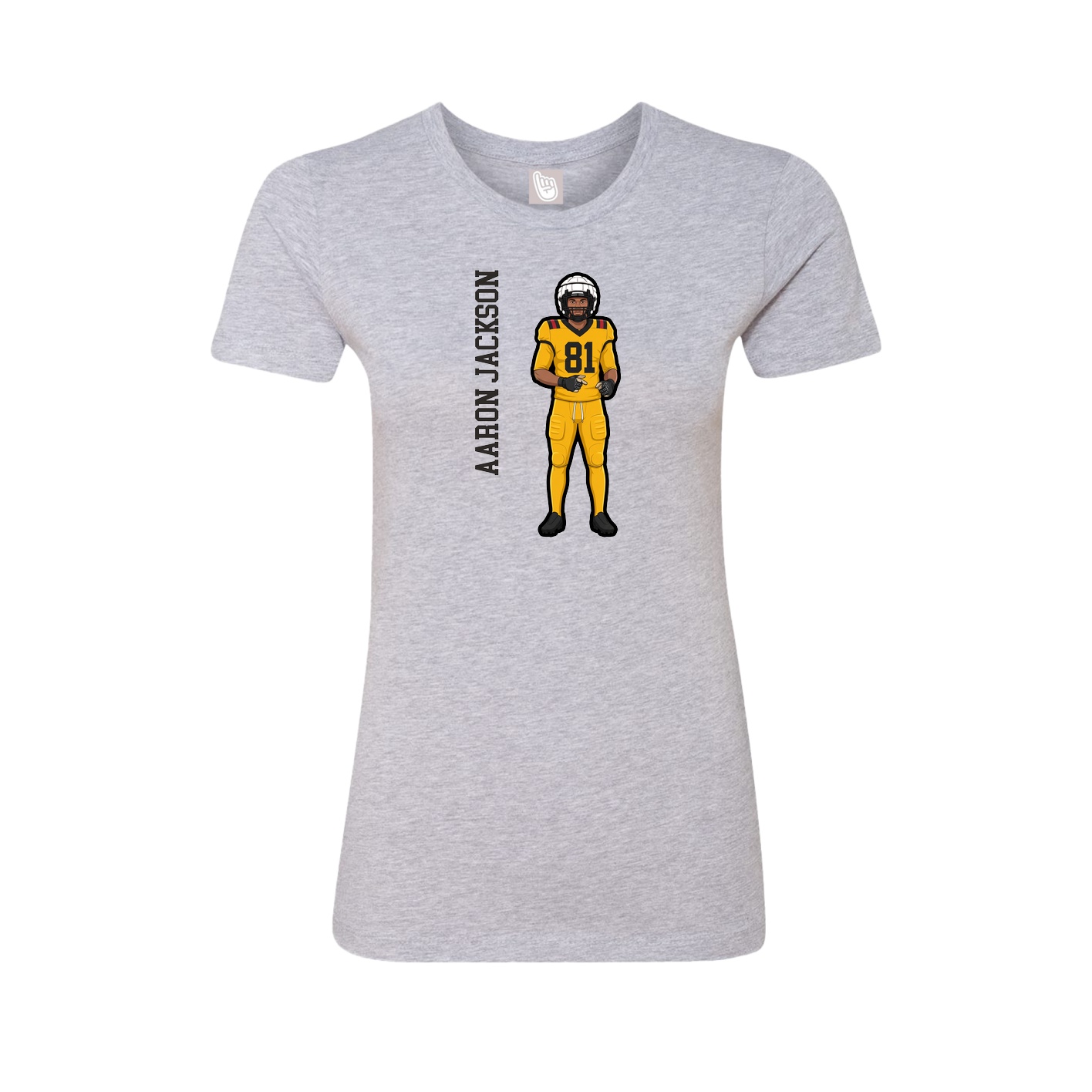Fitted Women's Tee — Name Vertical in Grey