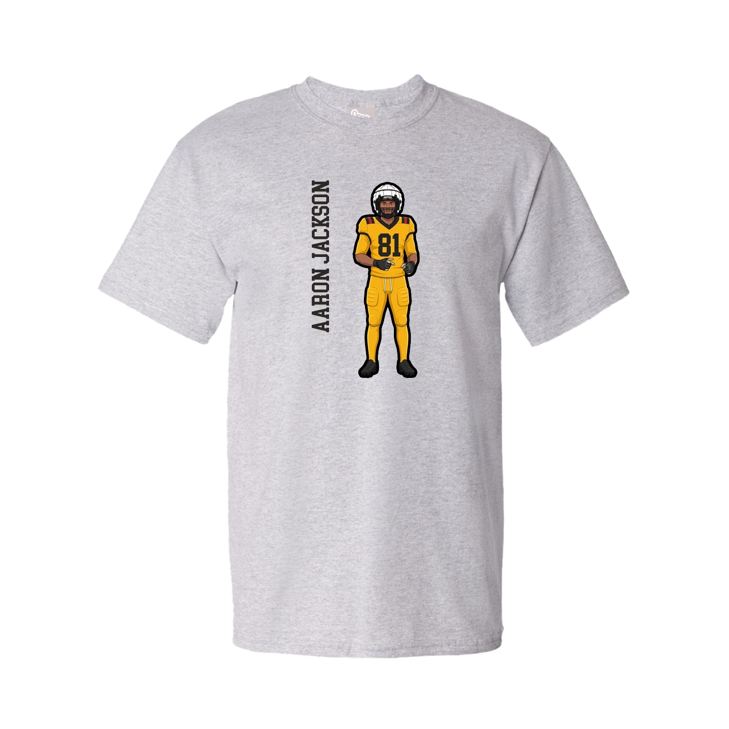 Youth Tee — Name Vertical in Grey