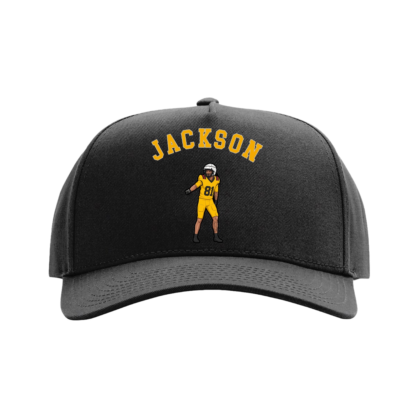 Full Fabric Five-Panel Champ Cap — Shirsey Arch in Black