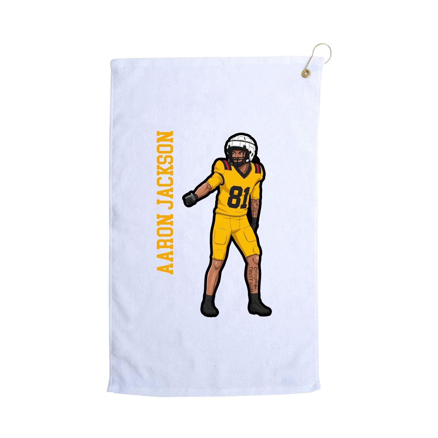 Golf Towel — Name Vertical in White