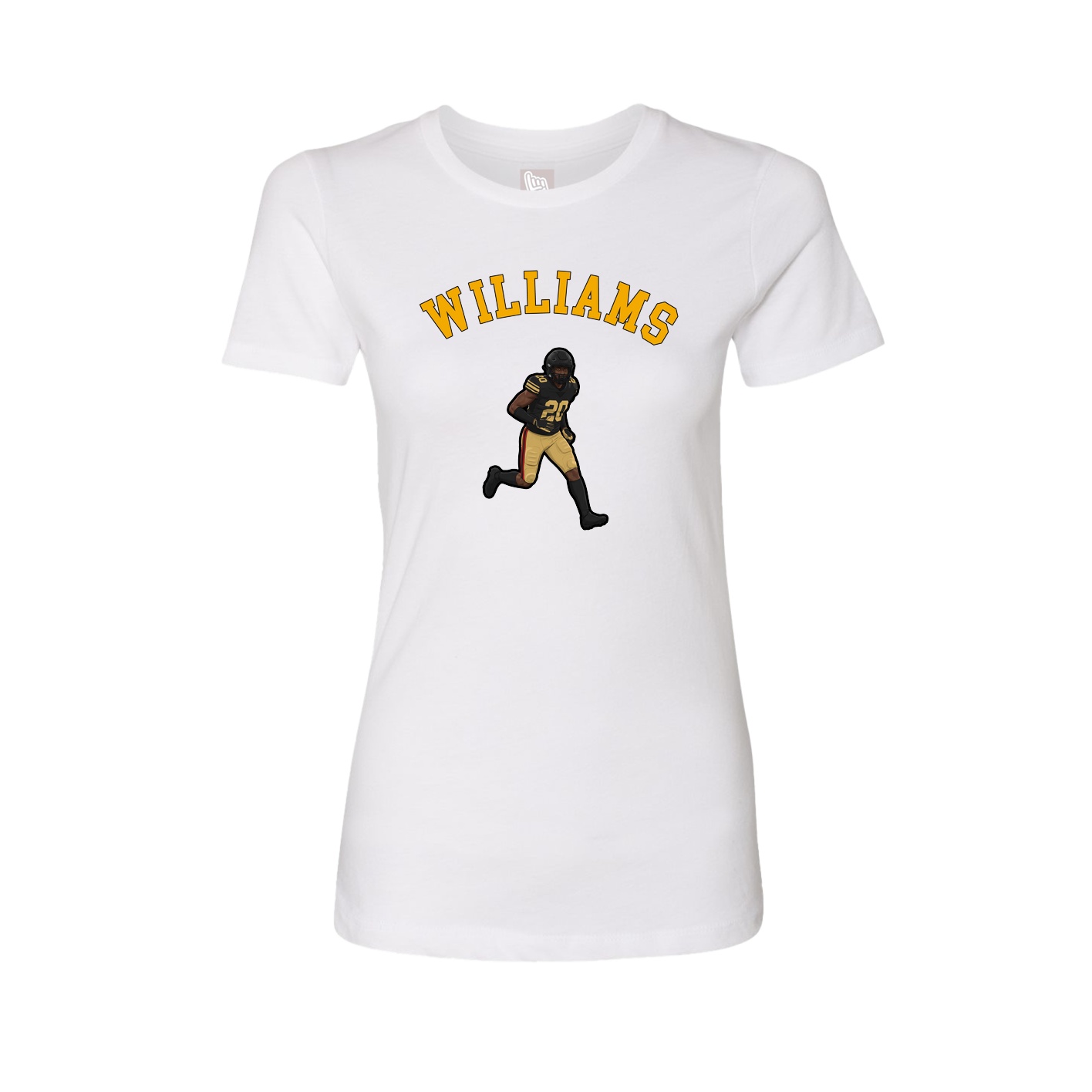 Fitted Women's Tee — Shirsey Arch in White