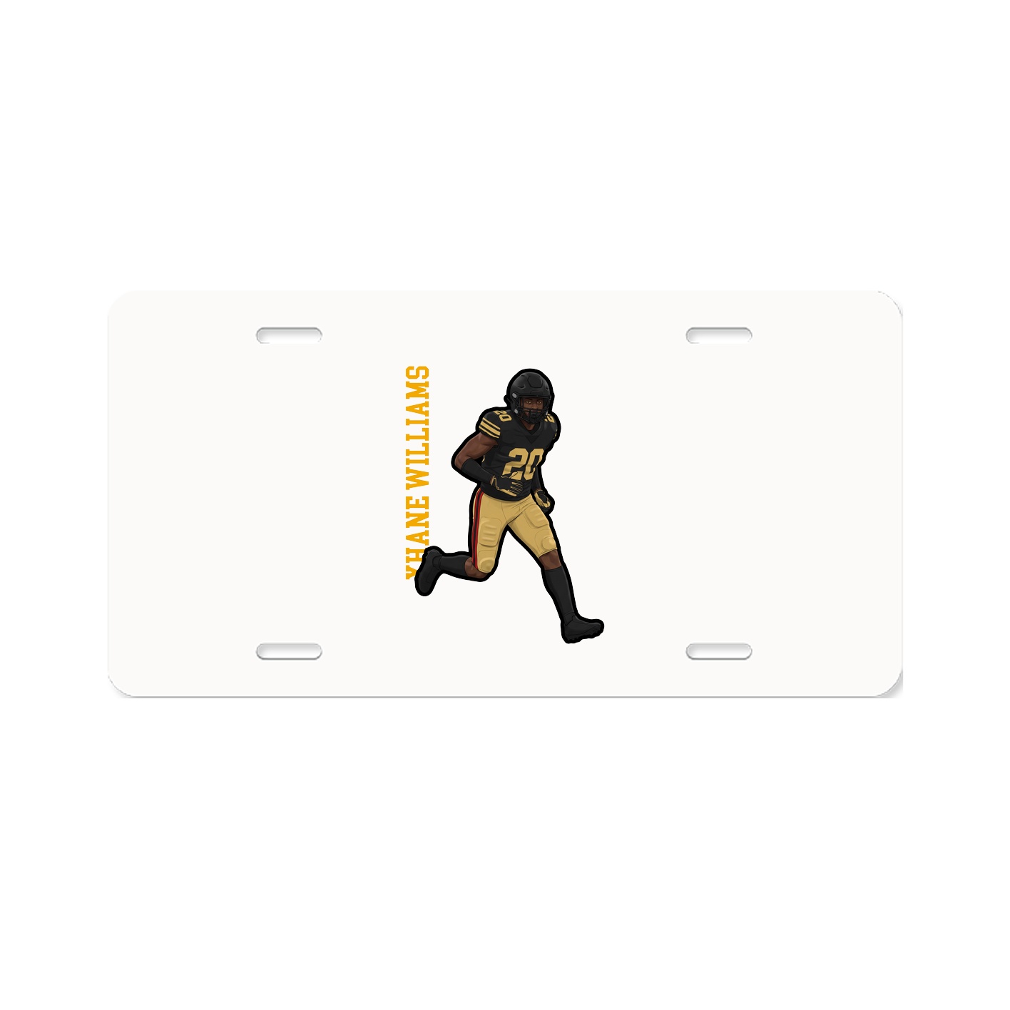 License Plate — Name Vertical in Classic