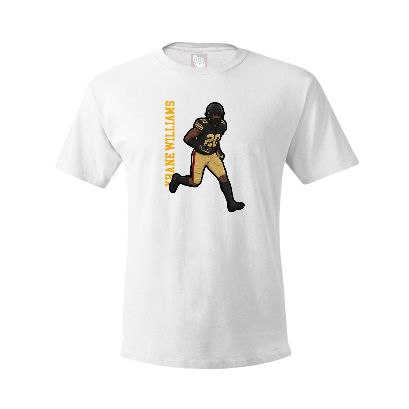 Youth Tee — Name Vertical in White