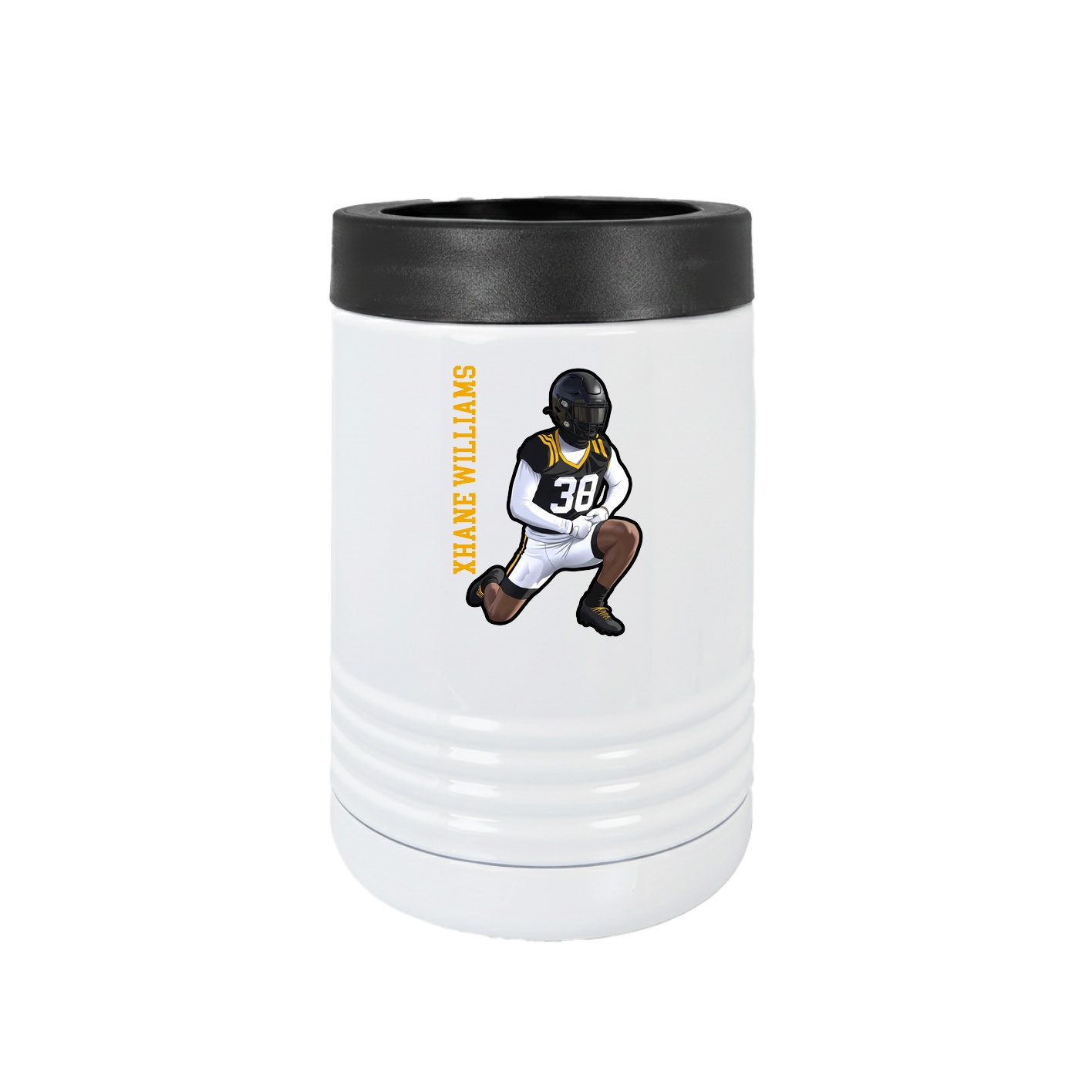 Beverage Holder — Name Vertical in White