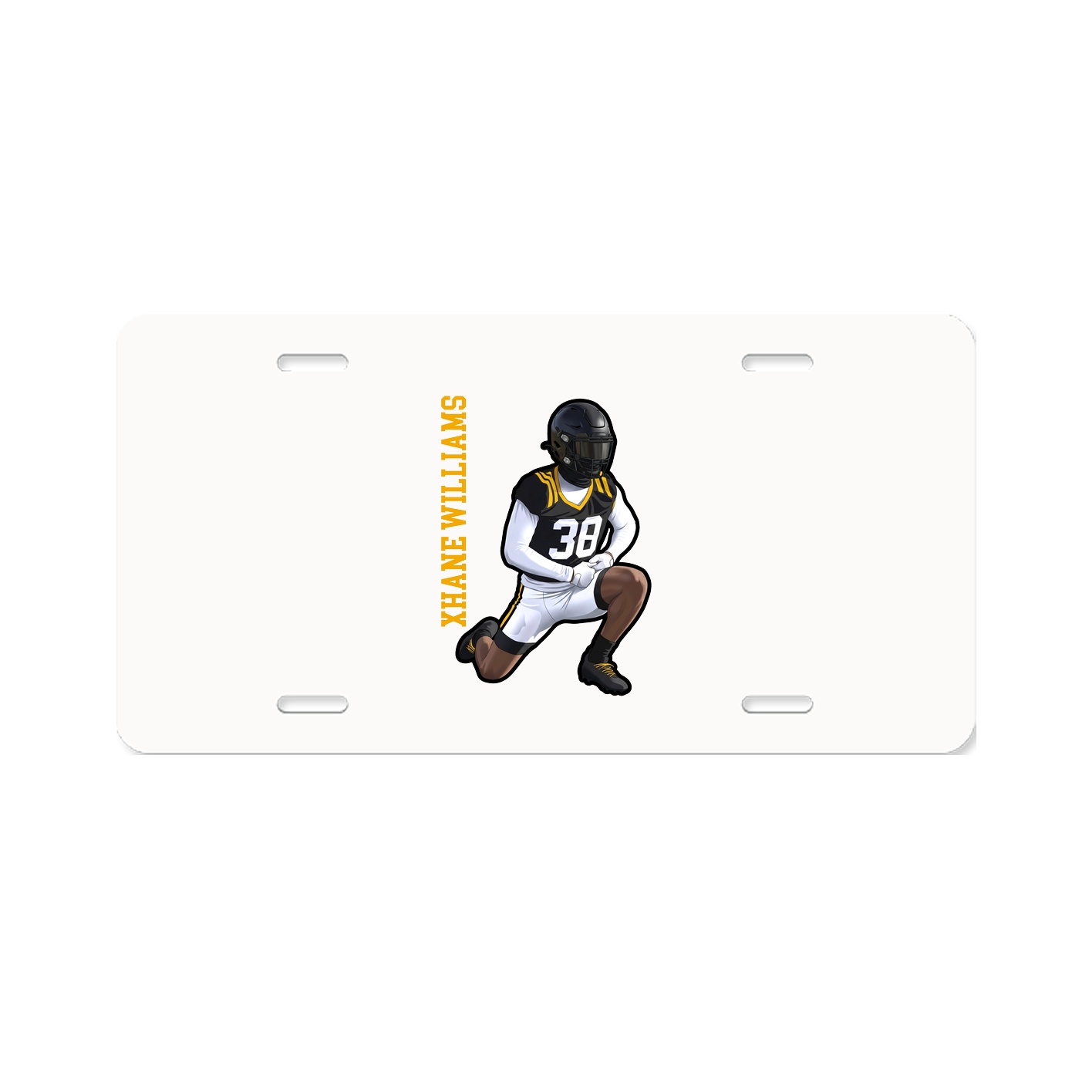 License Plate — Name Vertical in Classic