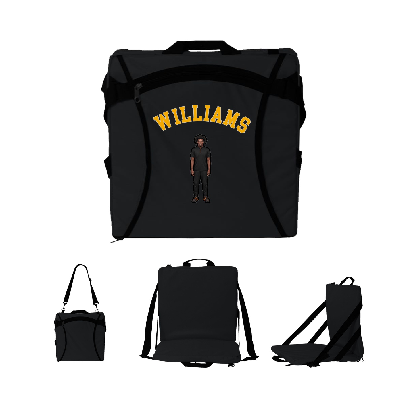 Folding Stadium Seat — Shirsey Arch in Black