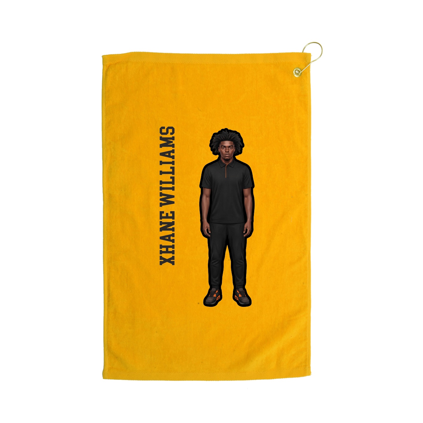 Golf Towel — Name Vertical in Gold
