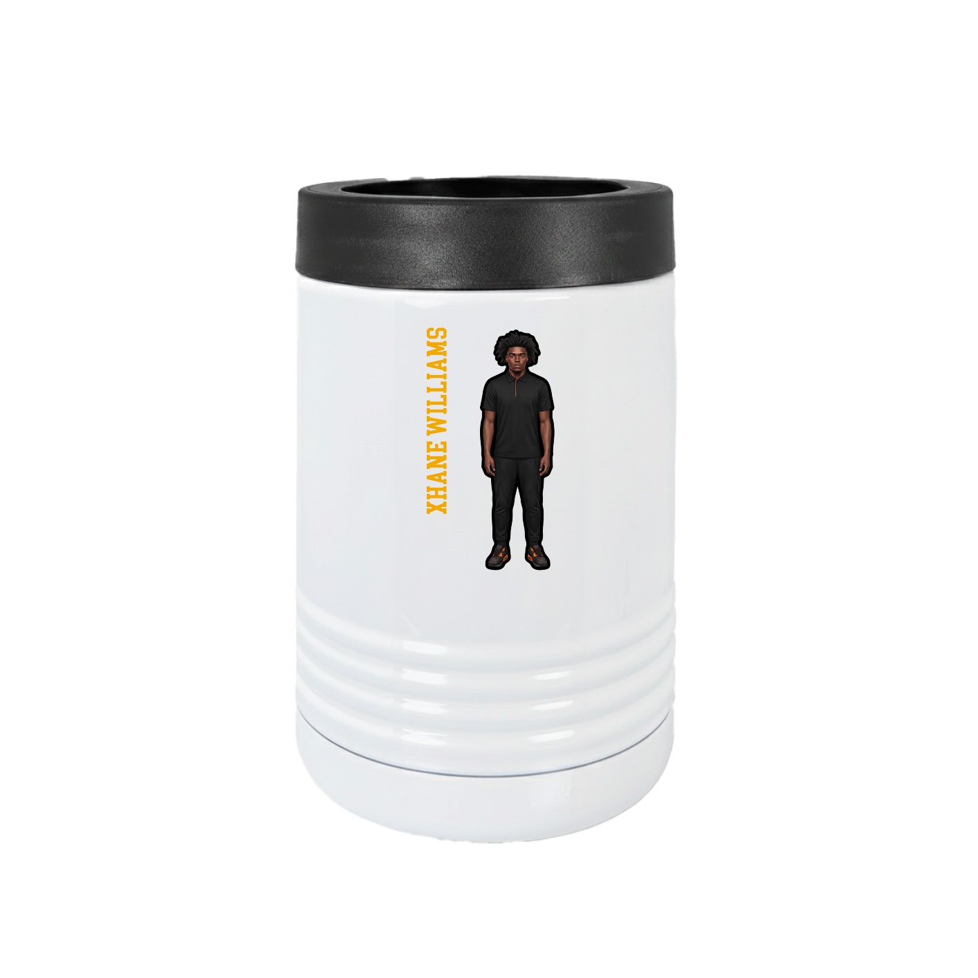 Beverage Holder — Name Vertical in White