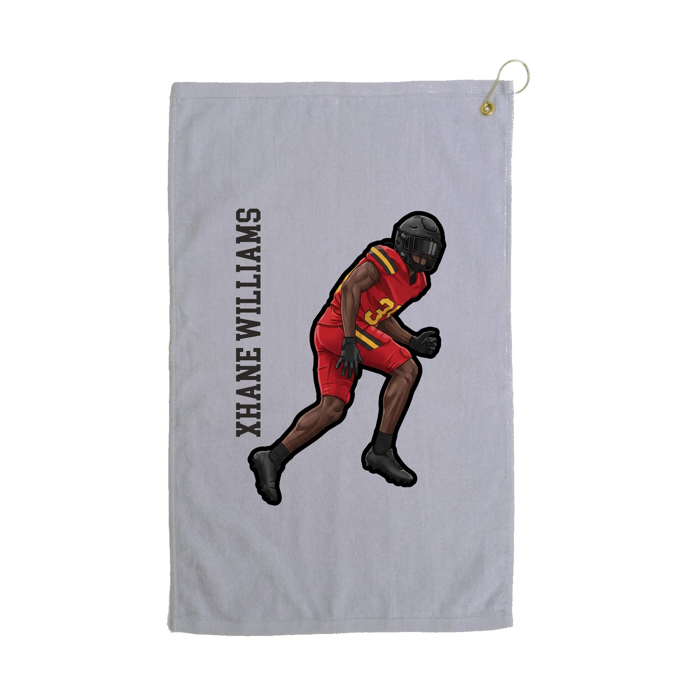 Golf Towel — Name Vertical in Grey
